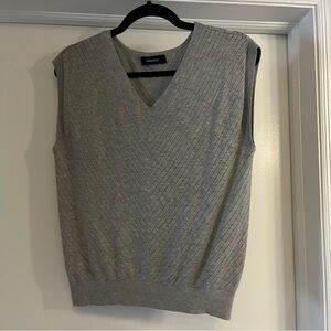 Gray V-Neck Sweater Vest - size M